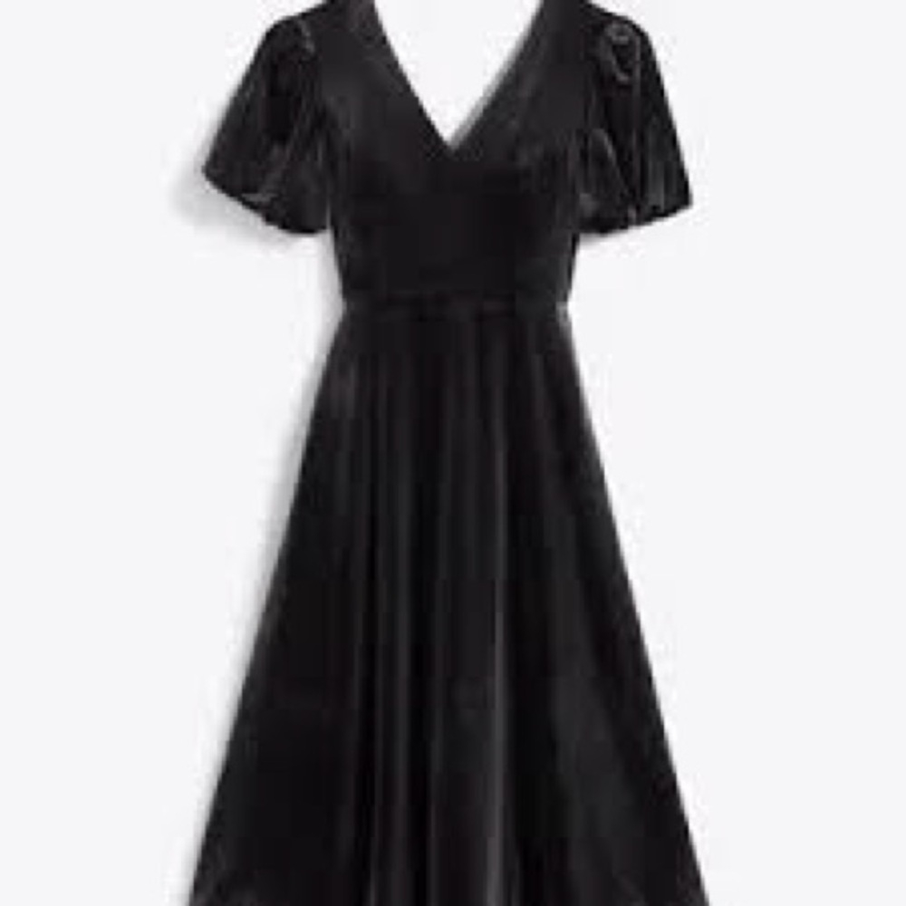 NWT,Draper James,Love Circle, Luxury Black Velvet, Midi Dress,Stunning,Size 0 - Picture 4 of 10